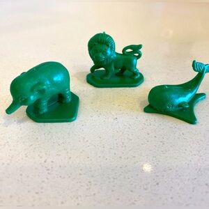 Vintage Tupperware Tuppertoys Green Animals Busy Blocks Lion, Elephant, Whale